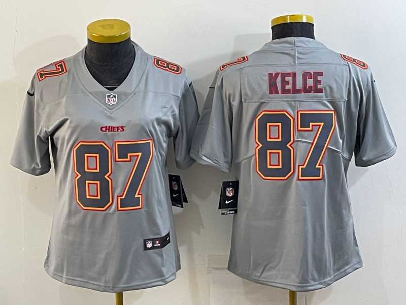 Women%27s Kansas City Chiefs #87 Travis Kelce Patrick Mahomes Atmosphere Fashion Stitched Jersey